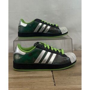 Adidas Superstar Men's Shoes Black Green Silver Mountain Dew Size 8